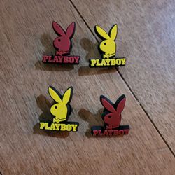 Lot Of 4 Playboy Bunny Shoe Charms 