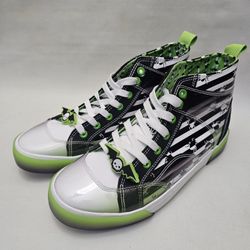 New Beetlejuice Glow In The Dark Shoes Women’s Size 8 1/2 High Top Sneakers