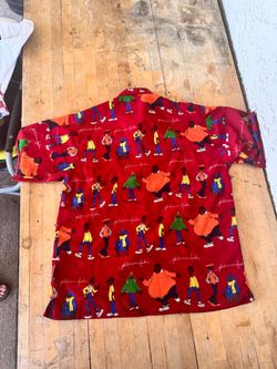 Vintage Y2k Platinum FUBU Fat Albert Junkyard Gang All Over Print Shirt Medium