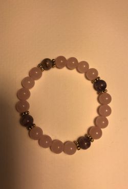Rose quartz and amethyst bracelet