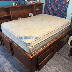 Solid Wood Full Size Bed In Good Condition..no Mattress..