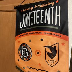 Bay FC Vs Angel City FC pennant Juneteenth PayPal Park Souvenir 