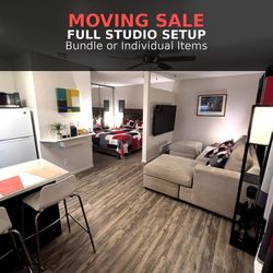 Moving Sale – Full Studio Setup: Bed, Mattress, Sofa, Table, Lamps + Household Items (Bundle or Individual)