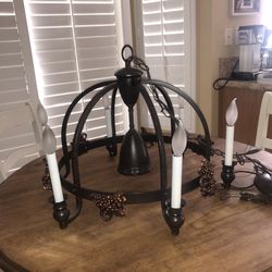 Brushed bronze and Copper chandelier