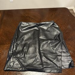 Cider Black Leather Skirt 