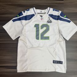 Nike Seattle Seahawks #12 Fan 12th Man Super Bowl XLVIII Sewn Jersey Men's 48 XL