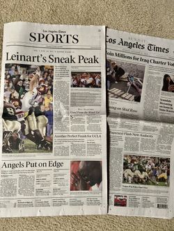 2005 USC Trojans “Bush Push” Los Angeles Times Newspaper Vs Notre Dame