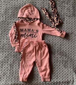 Mama’s Mini Cheeta Pink 3 Piece Outfit in 12-18M