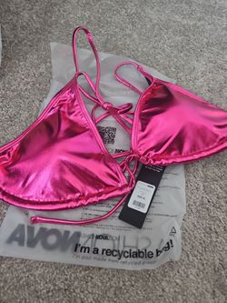 Pink chrome bikini top XL