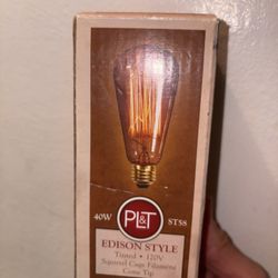 Edison Style Sguirrel Cage Filament ST58 Tinted Light Bulb 40W Cone Tip
