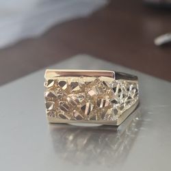 14k Gold Nugget Ring 