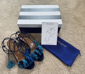 Aquazzura Wild Thing 50 Suede Sandals US 7