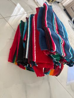 Mexican Sarape runners and sombreros
