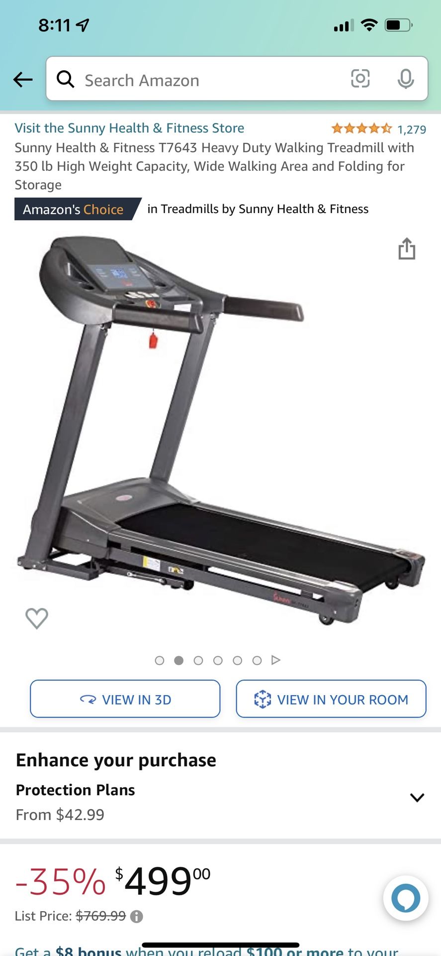 Weight Capacity Sunny Health And Fitness Treadmill T7643 Treadmill