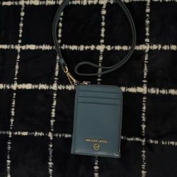 Teal MK Lanyard Wallet