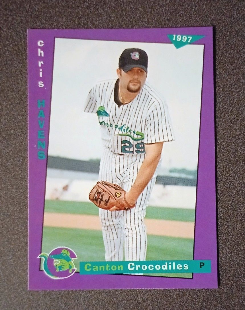 1997 Chris Havens Canton Ohio Crocodiles #2 Premier Edition Frontier League Baseball Card Vintage Collectible Sports