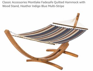 Quilted Hammock with Wood Stand