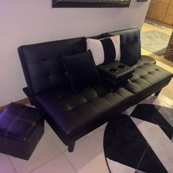 Black futon Sofa 
