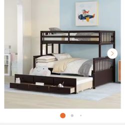 Espresso Twin Over Full Wood