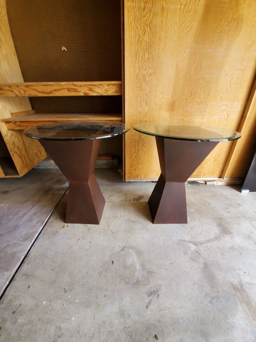 Glass side tables