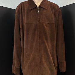 VTG VERSACE Mens Suede Mid-Length Jacket Br Xl-Xxl
