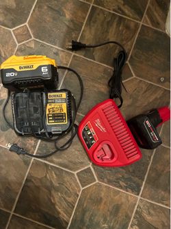 Milwaukee/Dewalt chargers and batteries