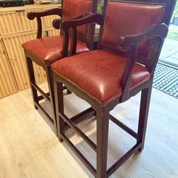 Red Leather Bar Stools 