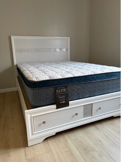 Luxury Elite full  pillow top mattress 12”     New mattress in a plastic sealed.   We offer same day delivery