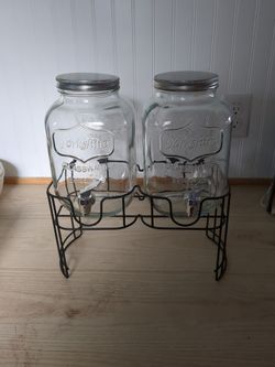 Yorkshire Glassware Dual Drink Dispenser Set with Stand