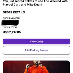 TWO TICKETS FOR THE WEEKEND CONCERT IN SA