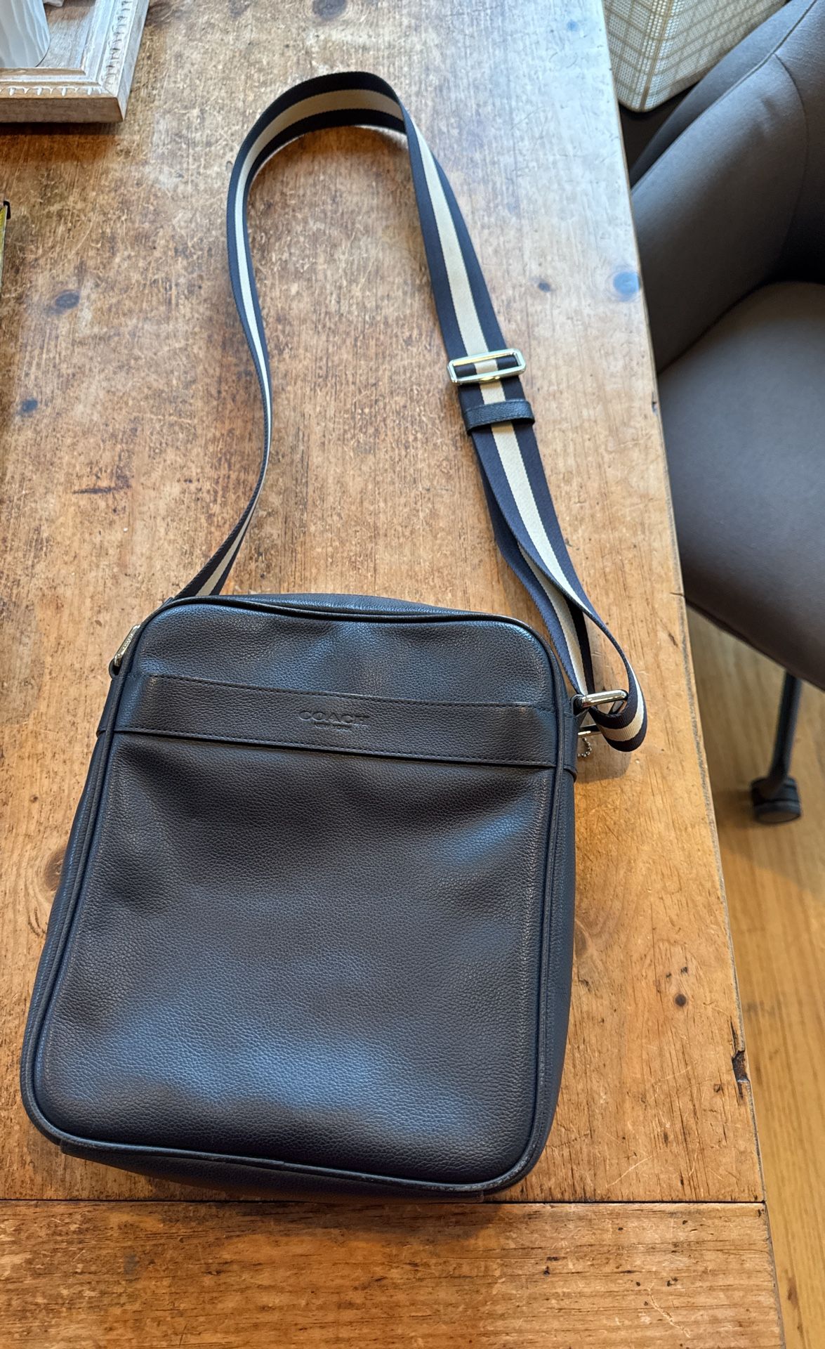 COACH Cross Body Leather Handbag NAVY