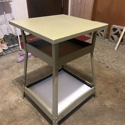 Green Metal Bedside Table or End Table