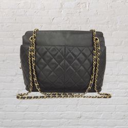 Chanel Black Quilted Lambskin Matelasse Shoulder Bag Gold Hardware