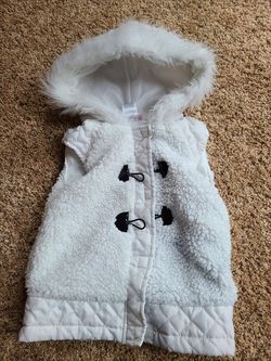 Toddler hooded fur vest
