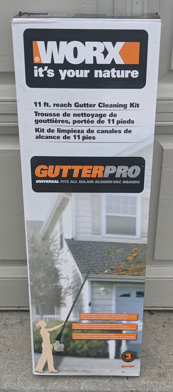 WORX - GUTTERPRO - WA4092 - NEW - Gutter Cleaning Kit - 11 ft