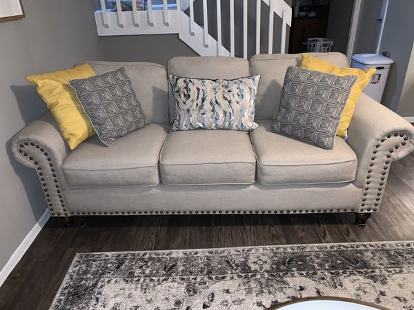 studded leather sofa set
