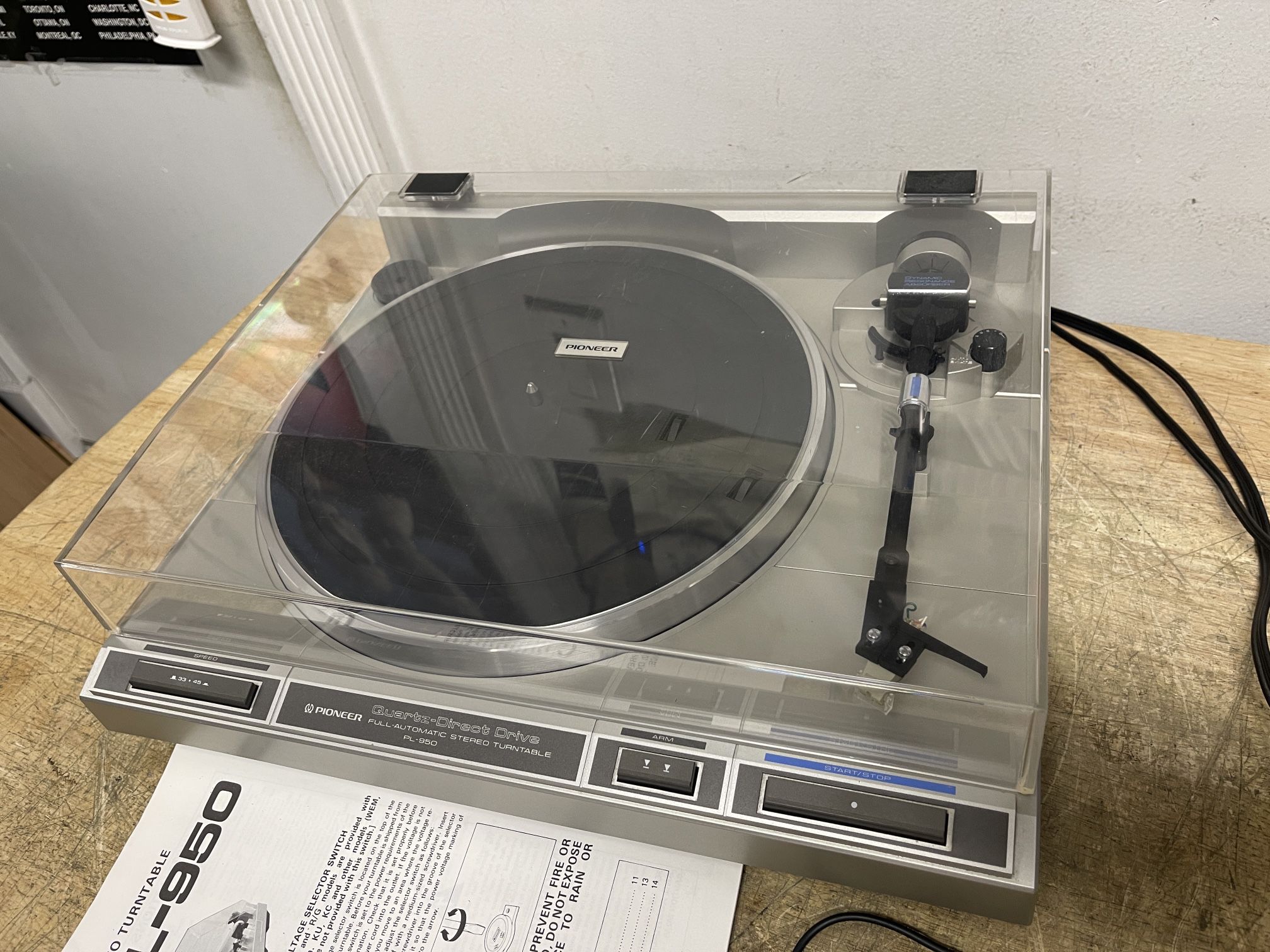 For Sale Pioneer Turntable Model PL-950 With Manual 