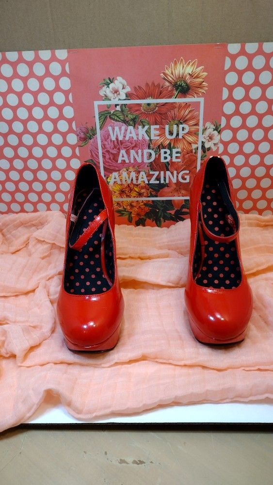 Bright Red Stilettos high heels Platform ðŸ‘