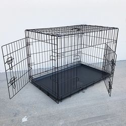 $50 (New) Folding 36” dog cage 2-door pet crate kennel w/ tray 36”x23”x25”