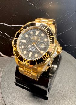 Invicta Pro Diver (14356) Gold Tone 47mm Quartz • Carbon Fiber Dial Men’s Watch