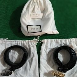 3 Mens Belts - Versace & Gucci 