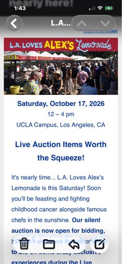 Alex’s lemonade charity even
