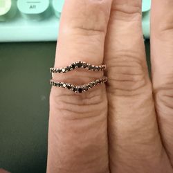 Wedding set with anniversary bands