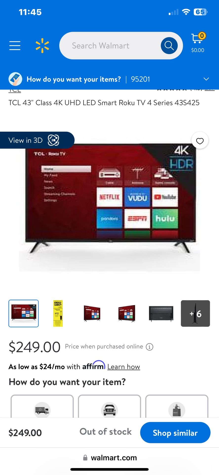 TLC ROKU TV 43’ Electronic Like New