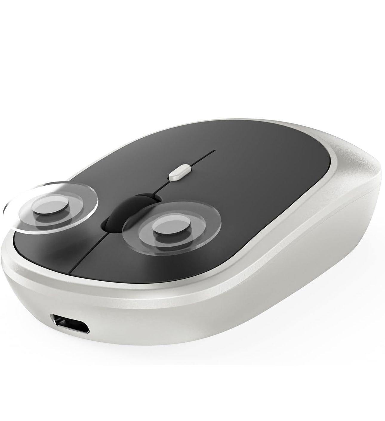 Wireless Mouse, 2.4G USB and Bluetooth Mouse for Laptop, Rechargeable Silent Slim Portable Computer Mouse wih DPI Adjustable, Cordless Mouse for Noteb