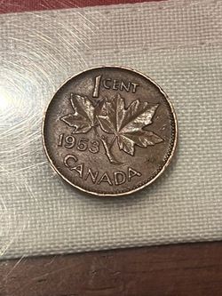 1953 Canadian Penny 1 cent Elizabeth II