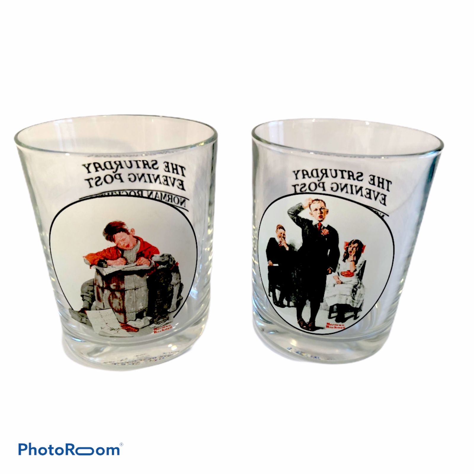 Collector's 2 NORMAN ROCKWELL SATURDAY EVENING POST Tumblers