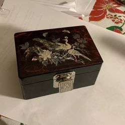 Lacquer Peacock Jewelry Box