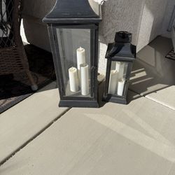 Set Of 4 Lanterns With Candles