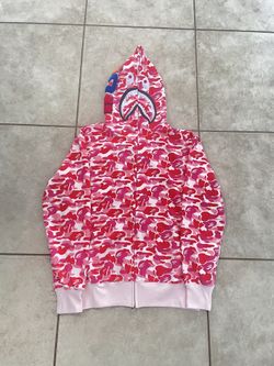 Bape Pink Bape Camo Shark Hoodie